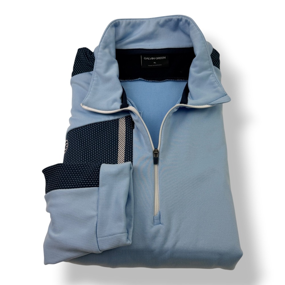 Galvin Green Mens XL 1/4 Zip Golf Pullover Light Blue Performance Long Sleeve